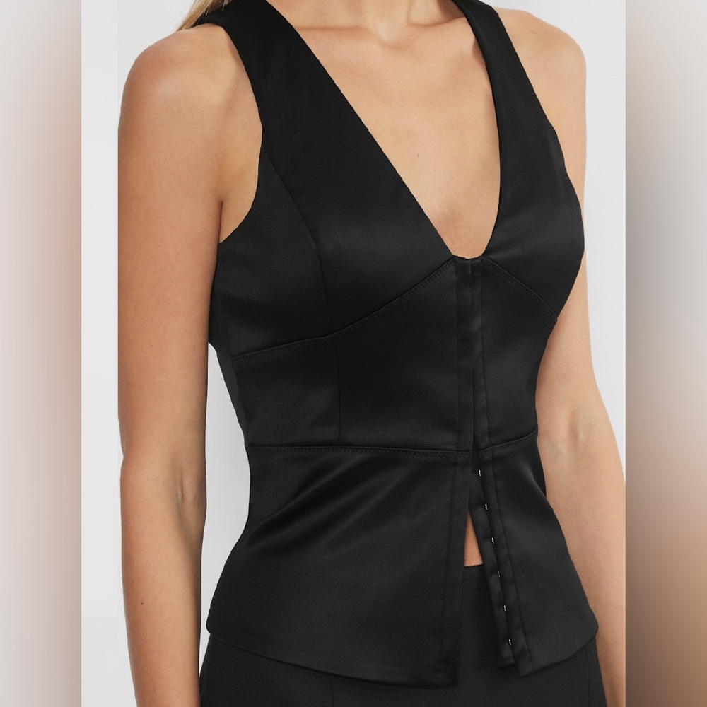 Aritzia - Canape Black Satin Top